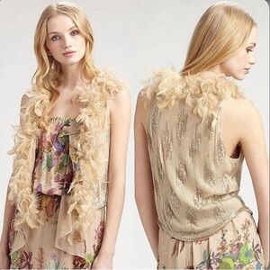 Haute Hippie Silk Beaded Feather Vest, Size XS (ASO Gossip Girl) *New with Tags*